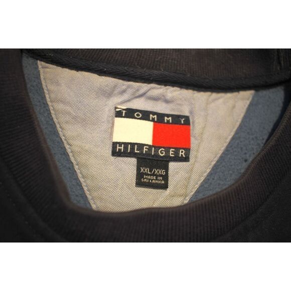 Vintage Tommy Hilfiger Embroidered Letterman Sweatshirt - Navy/Baby Blue/Red - - Picture 3 of 5